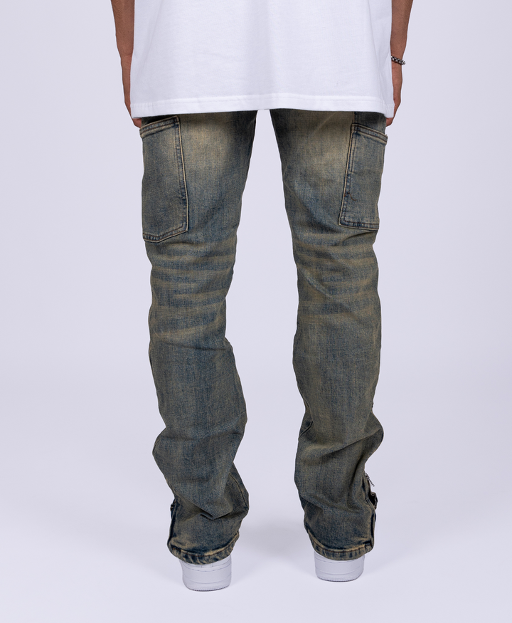 CARGO FLARED JEANS